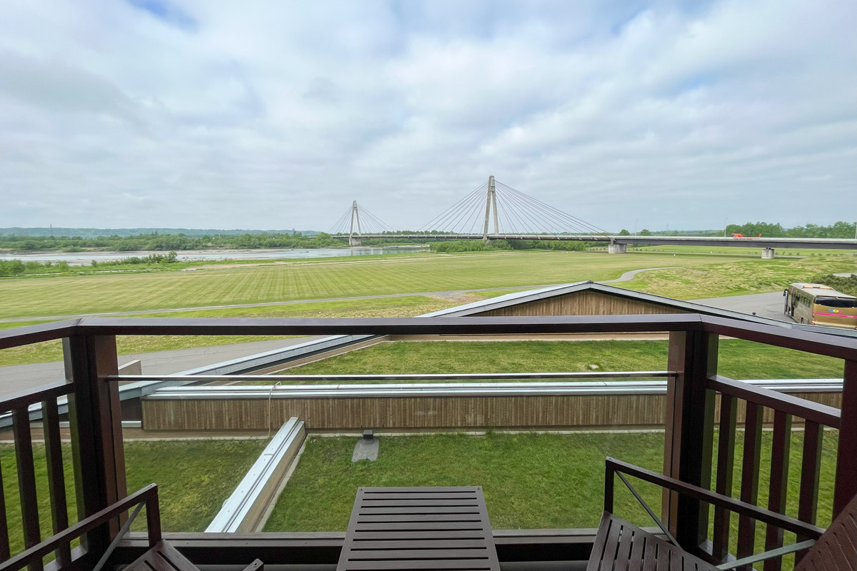 北海道十勝川温泉豆陽亭から見る十勝川の景色